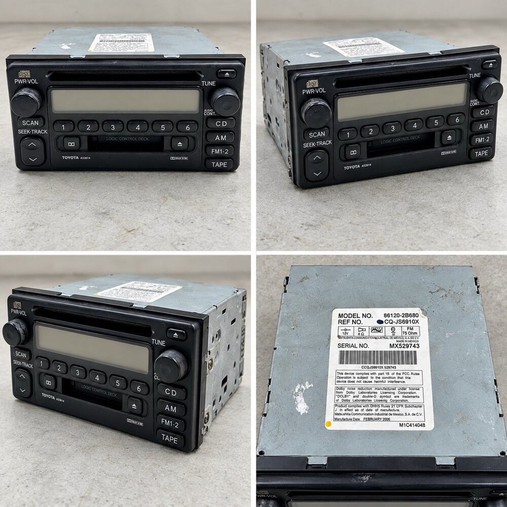 Toyota OEM CD Cassette Radio 86120-2B680 A56814 Tested Working